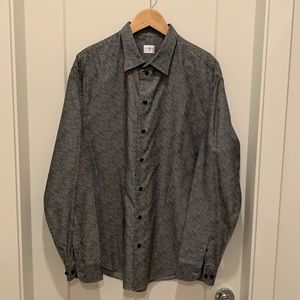 Armani Collezioni Grey & Black patterned/fine-checked casual shirt size XL